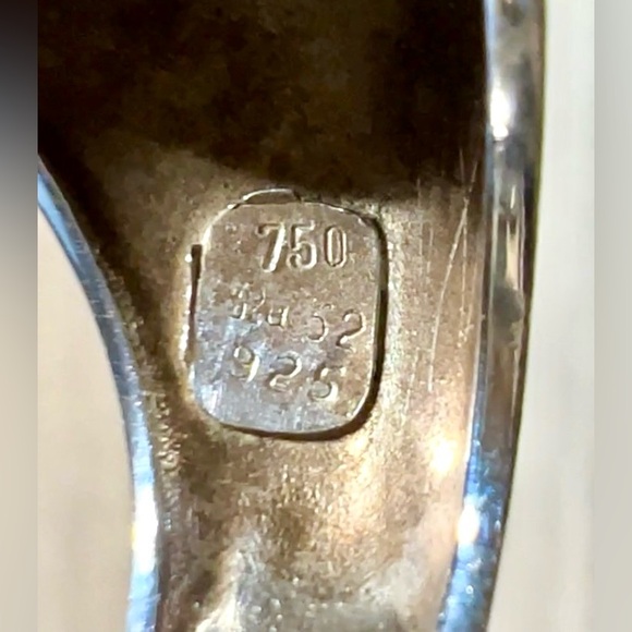 Vintage Designer Signed Sterling Silver & 18K Gold Modernist Dome Ring, Size 6 - Picture 9 of 12